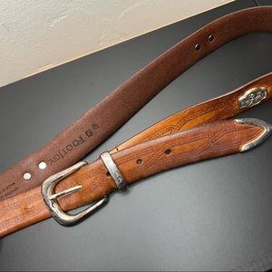 Foot Joy Western Style Size 40 Brown Leather Silver Accent Belt Golfers Vintage